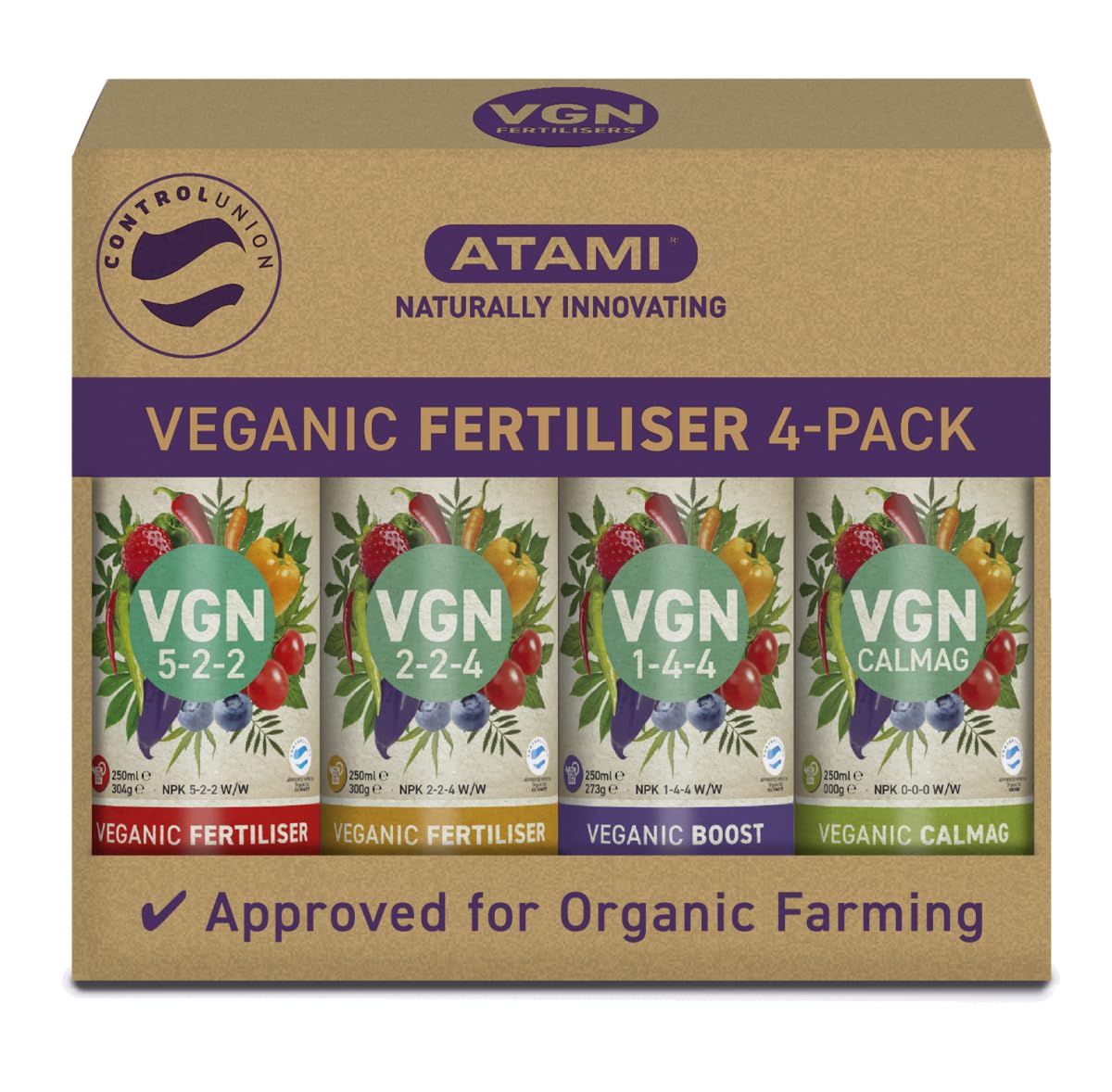 Atami VGN Starterpack - veganer Bio-Dünger 4x250ml